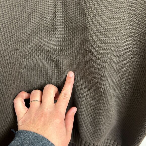 LL Bean Sweater‎ Mens XLT Brown Long Sleeve v neck Thick Knit - Picture 3 of 9